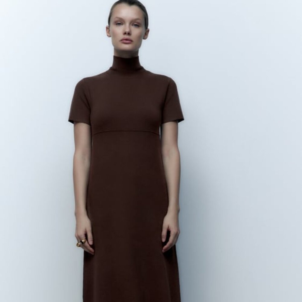 ZARA Mock Neck Knit Dress
